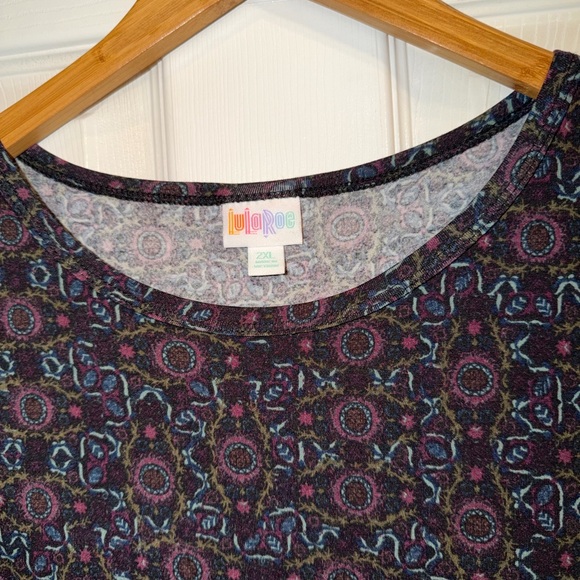 LuLaRoe Black and Blue Patterned Midi Dress. EUC - Picture 2 of 4